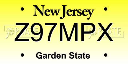 Z97MPX New Jersey License Plate