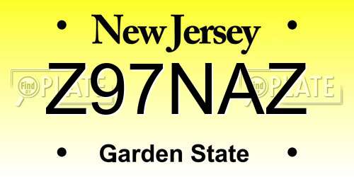 Z97NAZ New Jersey License Plate