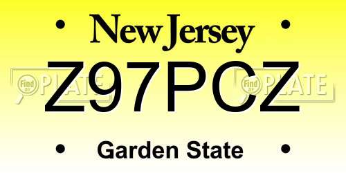 Z97PCZ New Jersey License Plate