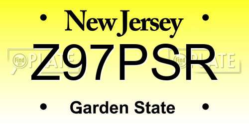 Z97PSR New Jersey License Plate