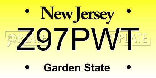 Z97PWT New Jersey License Plate