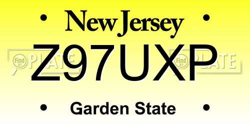 Z97UXP New Jersey License Plate