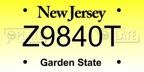 Z9840T New Jersey License Plate
