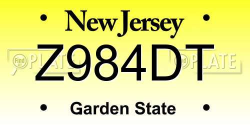 Z984DT New Jersey License Plate