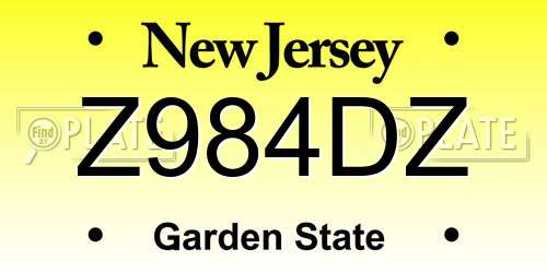Z984DZ New Jersey License Plate