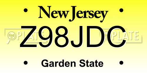Z98JDC New Jersey License Plate