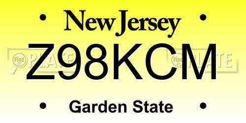 Z98KCM New Jersey License Plate