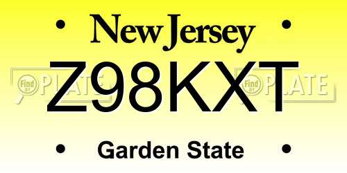 Z98KXT New Jersey License Plate