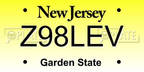 Z98LEV New Jersey License Plate