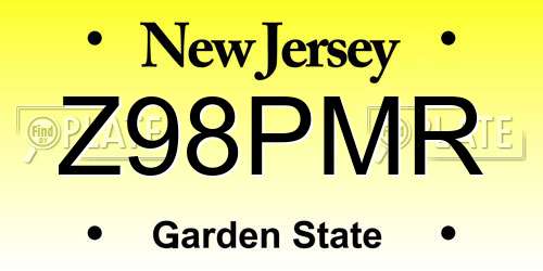 Z98PMR New Jersey License Plate