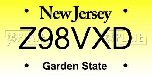Z98VXD New Jersey License Plate