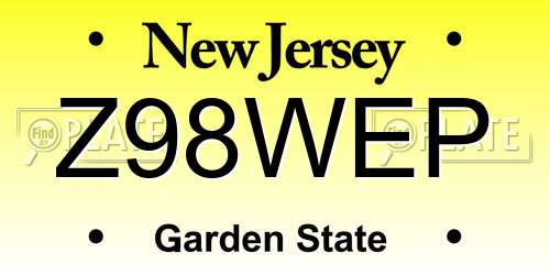 Z98WEP New Jersey License Plate