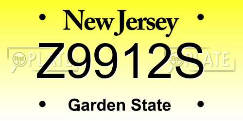 Z9912S New Jersey License Plate