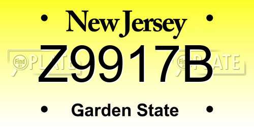 Z9917B New Jersey License Plate