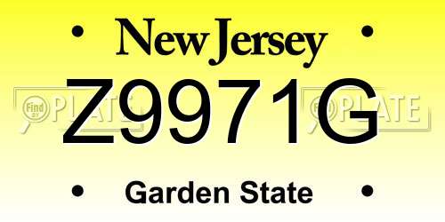 Z9971G New Jersey License Plate