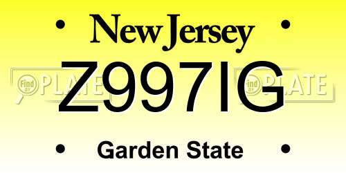 Z997IG New Jersey License Plate