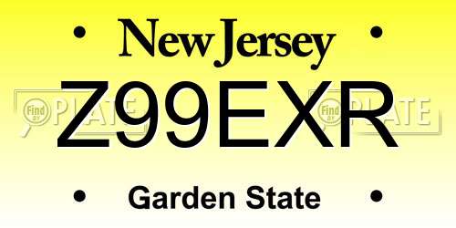 Z99EXR New Jersey License Plate