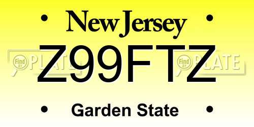 Z99FTZ New Jersey License Plate