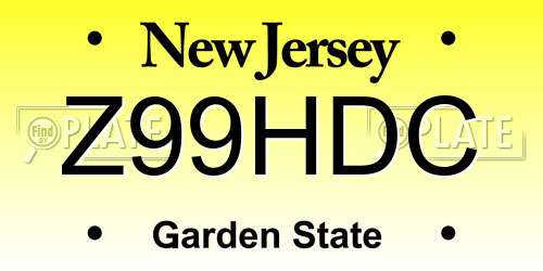Z99HDC New Jersey License Plate