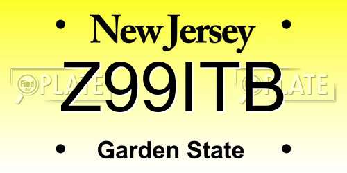 Z99ITB New Jersey License Plate