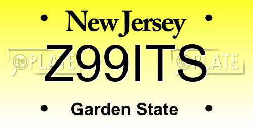 Z99ITS New Jersey License Plate