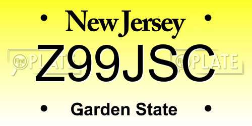 Z99JSC New Jersey License Plate