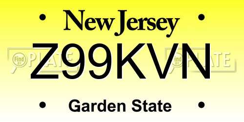 Z99KVN New Jersey License Plate