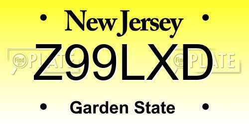 Z99LXD New Jersey License Plate