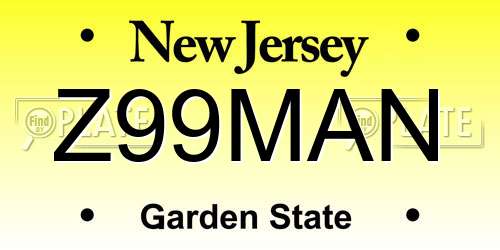 Z99MAN New Jersey License Plate