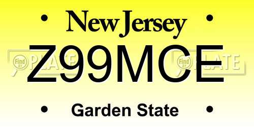 Z99MCE New Jersey License Plate
