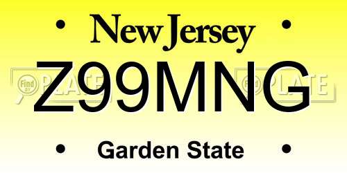 Z99MNG New Jersey License Plate