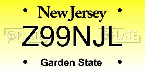 Z99NJL New Jersey License Plate