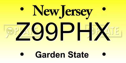 Z99PHX New Jersey License Plate