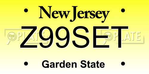 Z99SET New Jersey License Plate