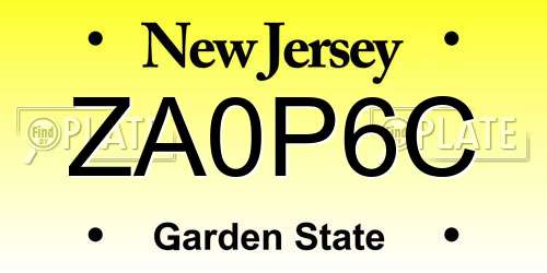 ZA0P6C New Jersey License Plate