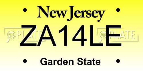 ZA14LE New Jersey License Plate