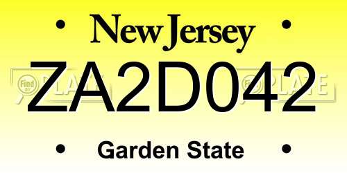 ZA2D042 New Jersey License Plate