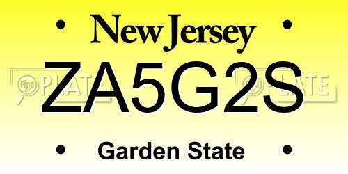 ZA5G2S New Jersey License Plate