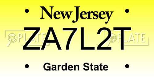 ZA7L2T New Jersey License Plate