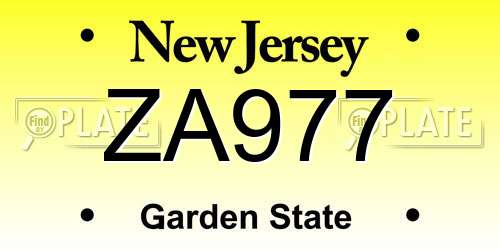ZA977 New Jersey License Plate