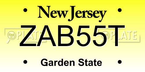 ZAB55T New Jersey License Plate