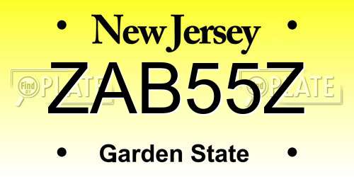 ZAB55Z New Jersey License Plate