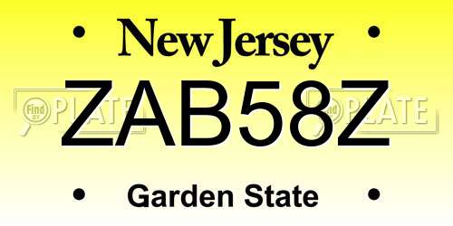 ZAB58Z New Jersey License Plate