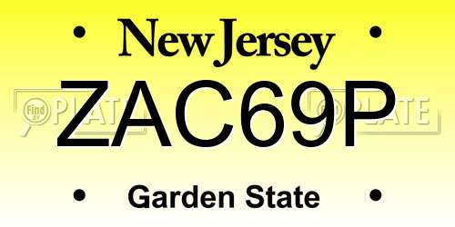 ZAC69P New Jersey License Plate