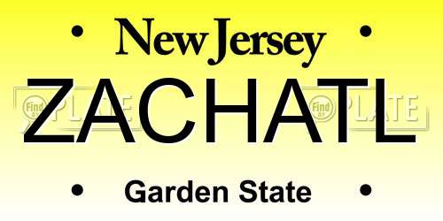 ZACHATL New Jersey License Plate