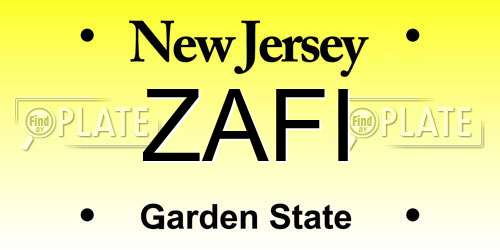 ZAFI New Jersey License Plate
