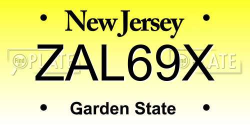 ZAL69X New Jersey License Plate