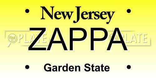 ZAPPA New Jersey License Plate