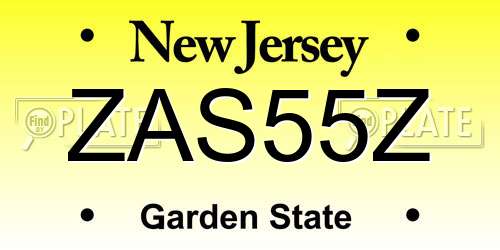 ZAS55Z New Jersey License Plate