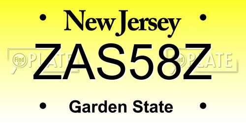 ZAS58Z New Jersey License Plate